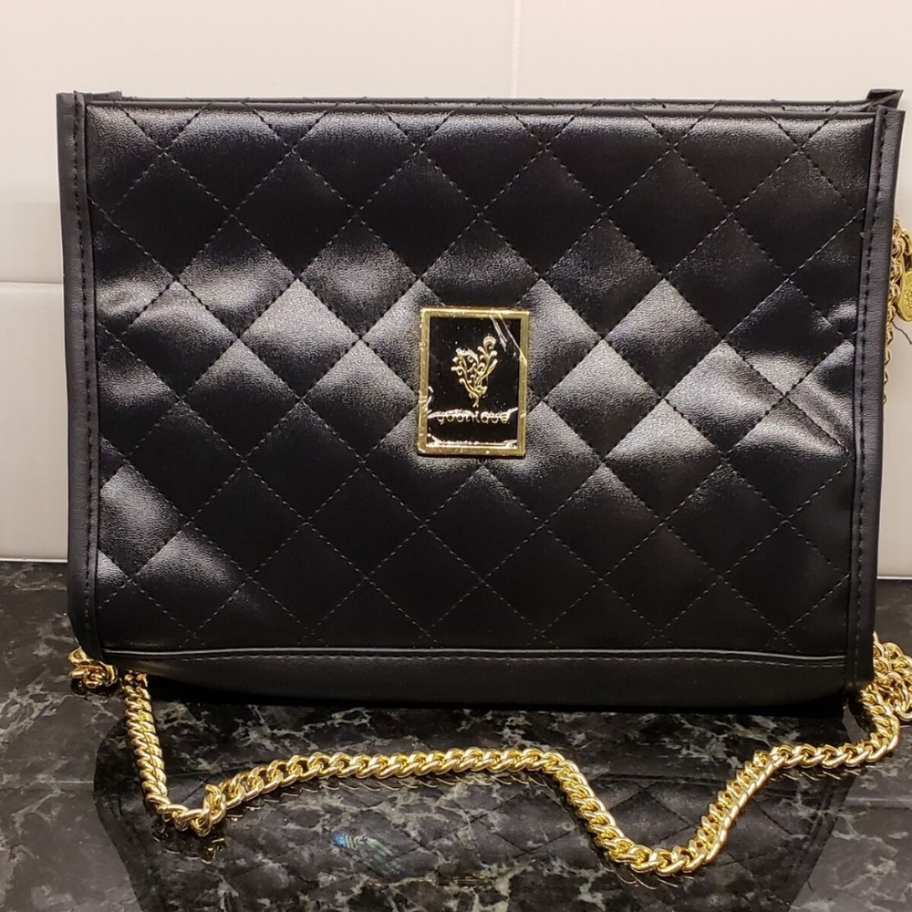 Younique Quilted Shoulder Bag with Gold Chain